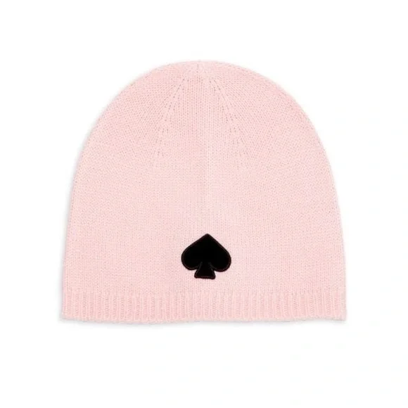 Kate Spade Flocked Spade Beanie Hat NWT Kate Spade New York Flocked Spade Beanie In Heather Grey  main image 3